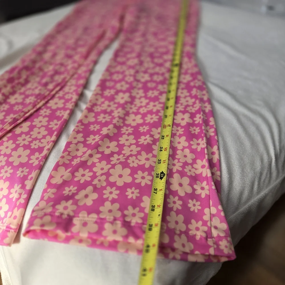 H&M Divided Floral Flare Pants Tie Detail Size Medium NWT - Picture 5 of 6